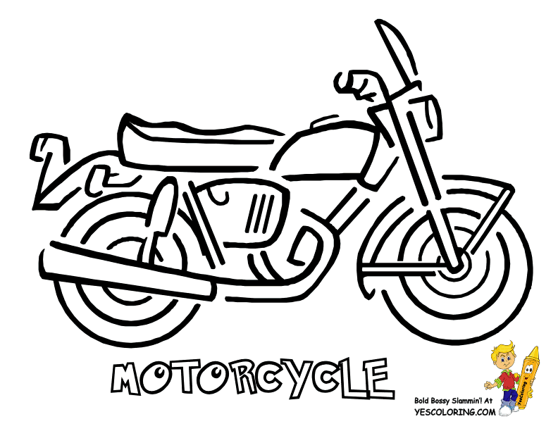 Plansa de colorat cu Motocicleta 10 2